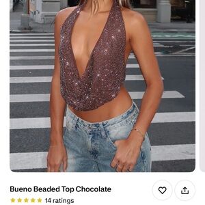 White Fox Boutique Chocolate Halter Crop Top